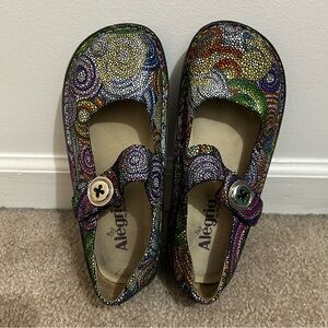 Alegria Shoes, Size 36 Leather Paloma Multi Bullseye Mary Jane PAL-387